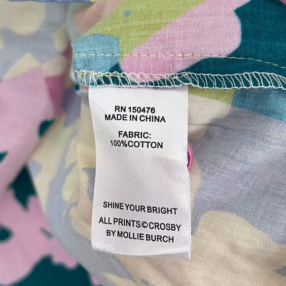 Crosby by Mollie Burch Elsie Pleated Ruffle Sleeve Top Patchwork Poppy Floral - Picture 8 of 8